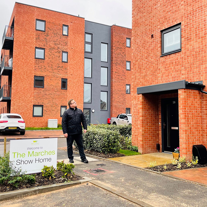 Councillor Andrew Randle, outside the show homes